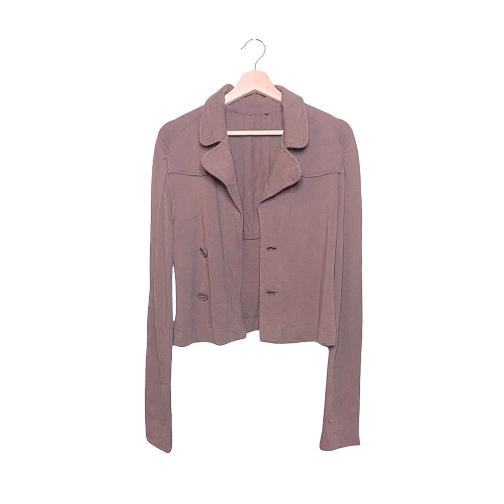 Off-Center Button Jersey Jacket - Picture 3 of 8